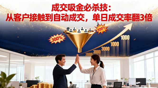 吸金成交营销必杀技:从客户接触到自动成交,单日成交率翻3倍-躺赚星球