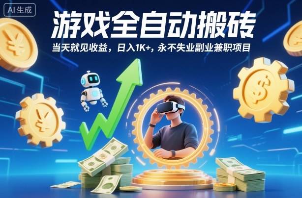 游戏全自动搬砖,当天就见收益,日入1K+,永不失业副业兼职项目【揭秘】-躺赚星球