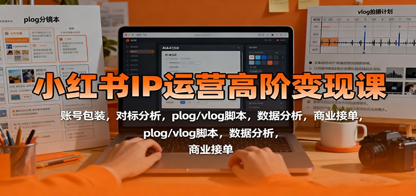 小红书IP运营高阶变现课：账号包装，对标分析，plog/vlog脚本，数据分析，商业接单-躺赚星球